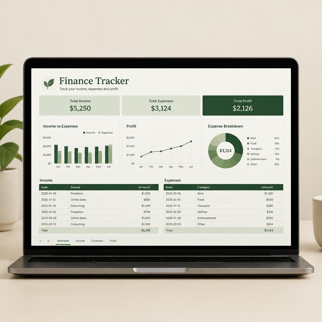 Freelancer Finance Tracker mockup